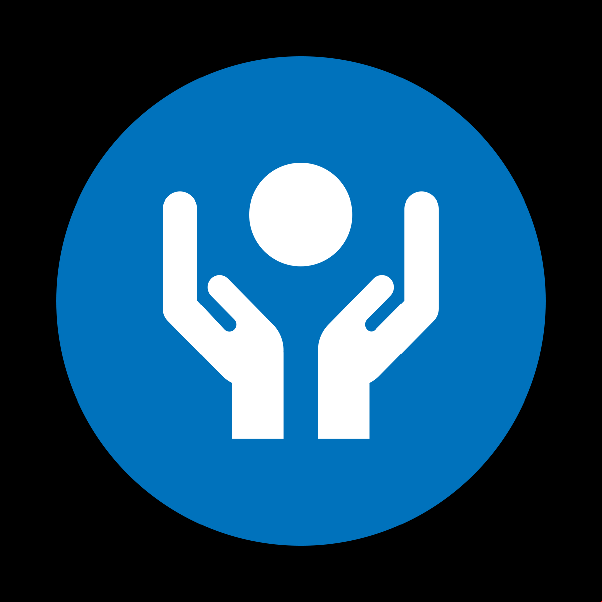 An icon of two hands