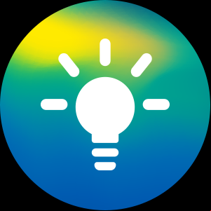 An icon of a lightbulb, representing new ideas and innovation An icon of a light bulb that lights up, representing new ideas and innovation